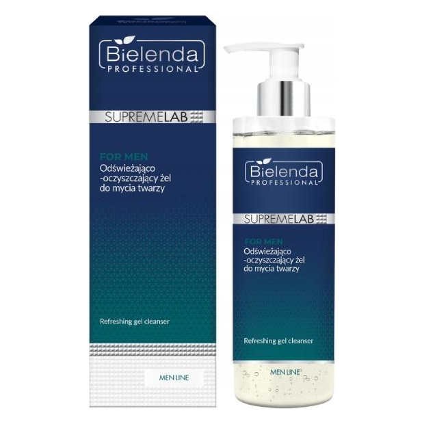 BIELENDA Professional Supremelab Men Line odświeżająco-oczyszczający żel do mycia twarzy, 200 ml | drogeria-zdrowie.com.pl