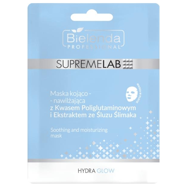 BIELENDA Professional Supremelab Hydra Glow Maska w płacie, kojąco-nawilżająca, 1 sztuka | drogeria-zdrowie.com.pl