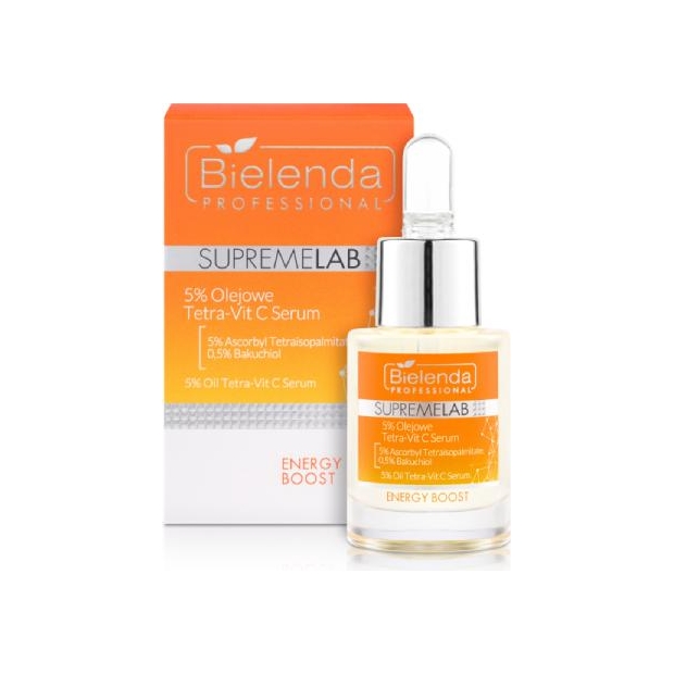 BIELENDA Professional SupremeLab Energy Boost 5% Serum olejowe Tetra-Vit C, 15 ml | drogeria-zdrowie.com.pl