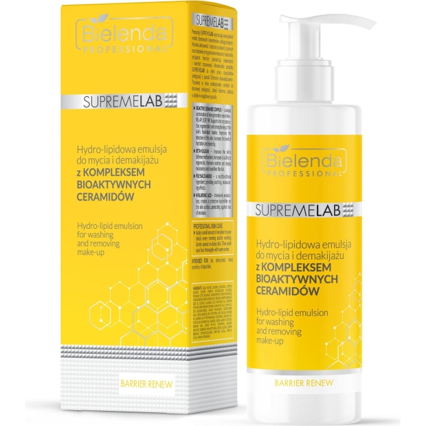 BIELENDA Professional SupremeLab Emulsja do mycia i demakijażu z kompleksem z ceramidów, 200 ml | drogeria-zdrowie.com.pl