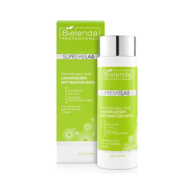 BIELENDA Professional SupremeLab Sebio Derm Tonik z kompleksem antybakteryjnym normalizujący, 200 ml | drogeria-zdrowie.com.pl