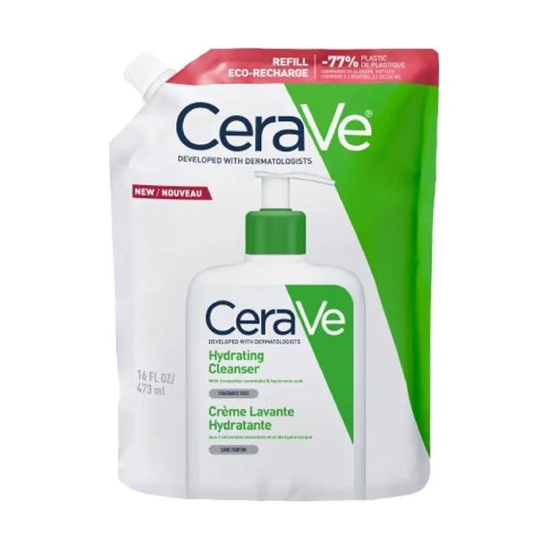 CERAVE Emulsja do mycia twarzy i ciała nawilżająca refill, 473 ml | drogeria-zdrowie.com.pl