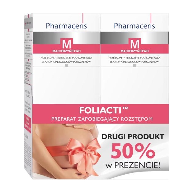 PHARMACERIS M Foliacti Krem przeciw rozstępom, 150 ml + 150 ml | drogeria-zdrowie.com.pl