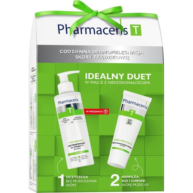PHARMACERIS T Zestaw Sebo-moistatic krem + Puri Sebogel, 50 ml + 80 ml | drogeria-zdrowie.com.pl