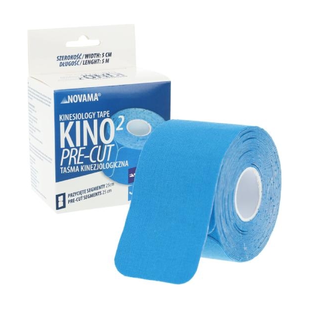 Taśma kinezjologiczna Kino2 Pre-Cut NIEBIESKA | drogeria-zdrowie.com.pl