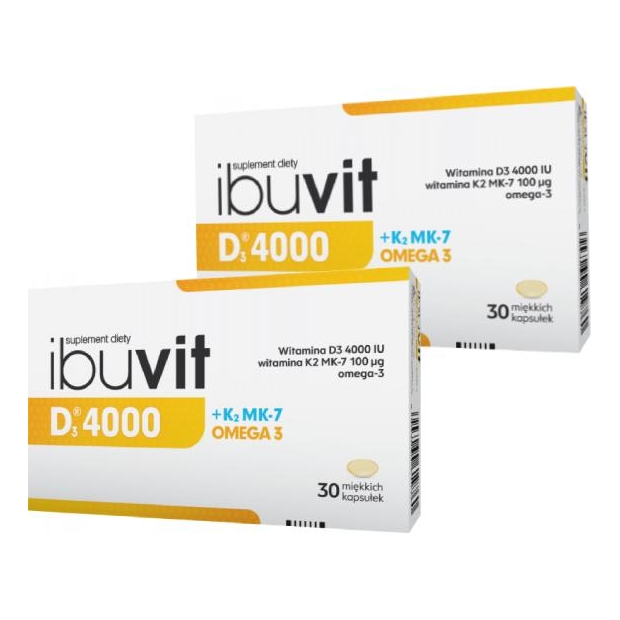 2 x Ibuvit D3 4000 + K2 MK-7 Omega3 30 kapsułek | drogeria-zdrowie.com.pl
