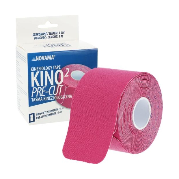 Taśma kinezjologiczna NOVAMA Kino2 Pre-Cut RÓŻOWA | drogeria-zdrowie.com.pl