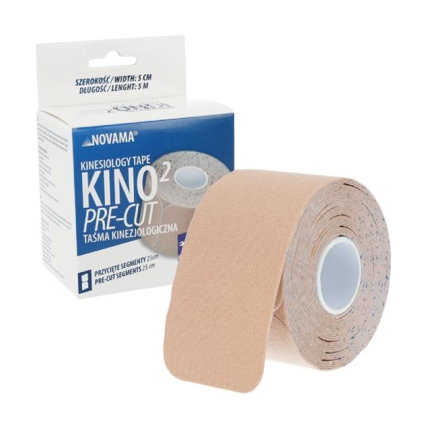 Taśma kinezjologicza NOVAMA Kino2 Pre-Cut  CIELISTA | drogeria-zdrowie.com.pl