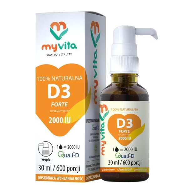 MyVita Witamina D3 Forte krople, 30 ml | drogeria-zdrowie.com.pl