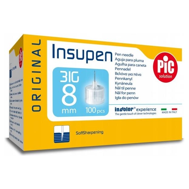 PIC Insupen Original Igły do penów insulinowych 31G 8mm 100 szt. | drogeria-zdrowie.com.pl
