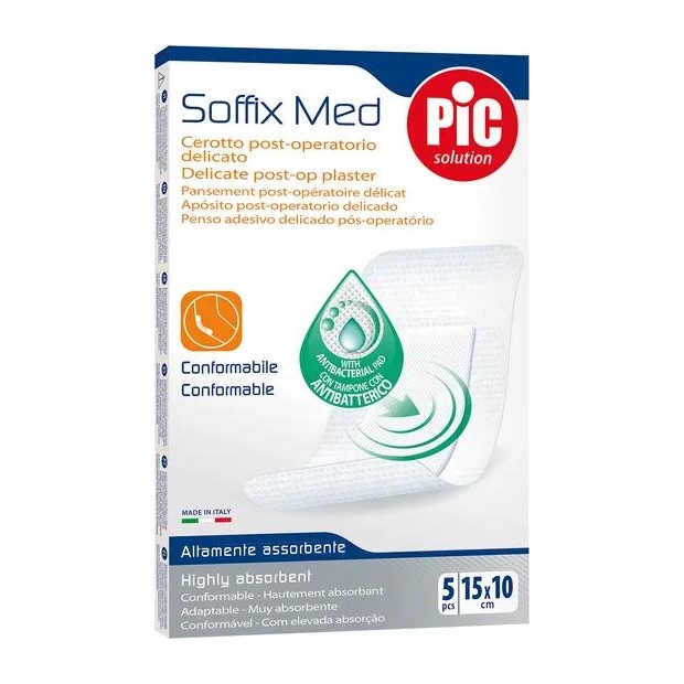 PIC SoffixMed pooperacyjny plaster antybakteryjny 15x10cm 5 sztuk | drogeria-zdrowie.com.pl