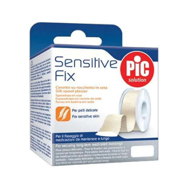 PIC SensitiveFix Plaster jedwabny 2,5 cm x 5 m rolka 1 sztuka | drogeria-zdrowie.com.pl