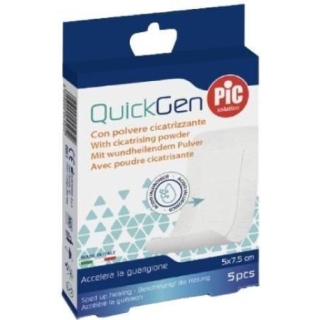 PIC QuickGen Plaster z gazą nasączaną kwasem hialuronowym 5 cm x 7,5 cm 5 sztuk