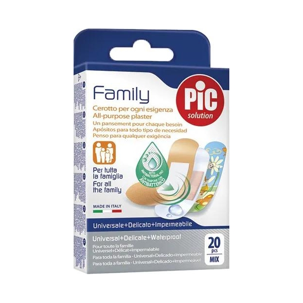 PIC Family Plaster antybakteryjny mix 20 sztuk | drogeria-zdrowie.com.pl