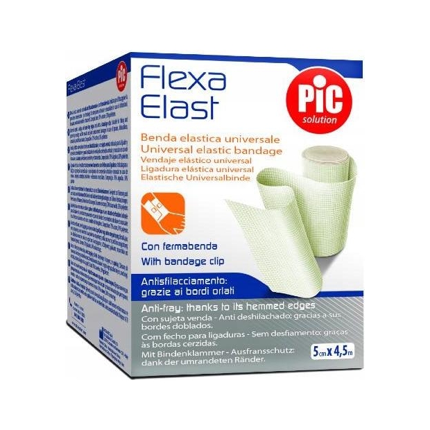 PIC Flexa Elast Bandaż o średnim 5 cm x 4,5 m 1 sztuka | drogeria-zdrowie.com.pl
