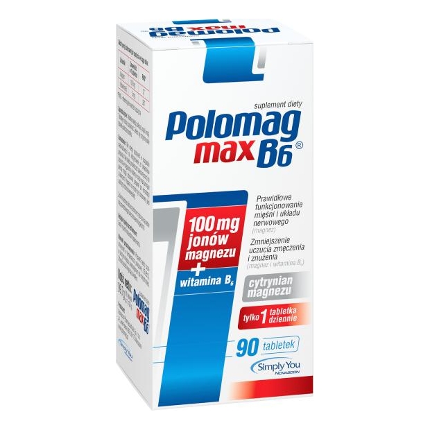 POLOMAG B6 MAX, 90 tabletek | drogeria-zdrowie.com.pl
