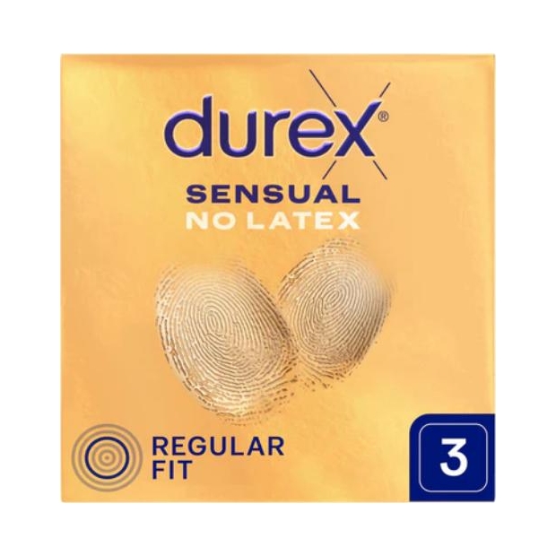 DUREX Sensual No Latex Prezerwatywy nielateksowe, 3 sztuki | drogeria-zdrowie.com.pl