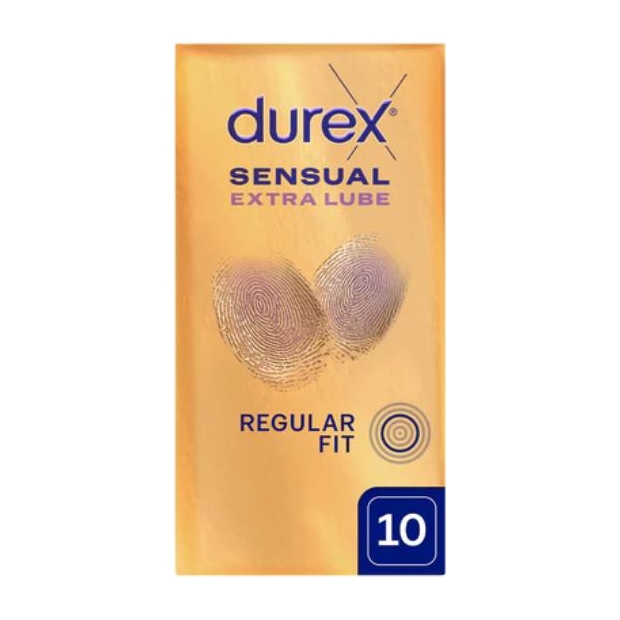 Durex Sensual Extra Lube Prezerwatywy 10 sztuk | drogeria-zdrowie.com.pl
