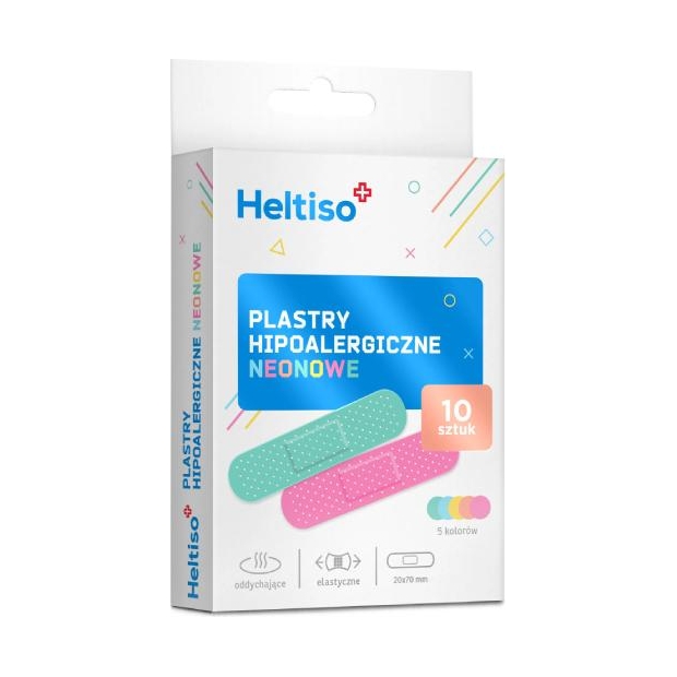 HELTISO Plastry hipoalergiczne neonowe, 10 sztuk | drogeria-zdrowie.com.pl
