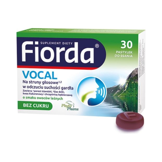 FIORDA Vocal o smaku owoców leśnych, 30 pastylek | drogeria-zdrowie.com.pl
