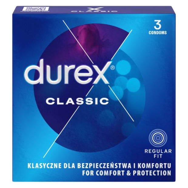 DUREX Classic prezerwatywy, 3 sztuki | drogeria-zdrowie.com.pl