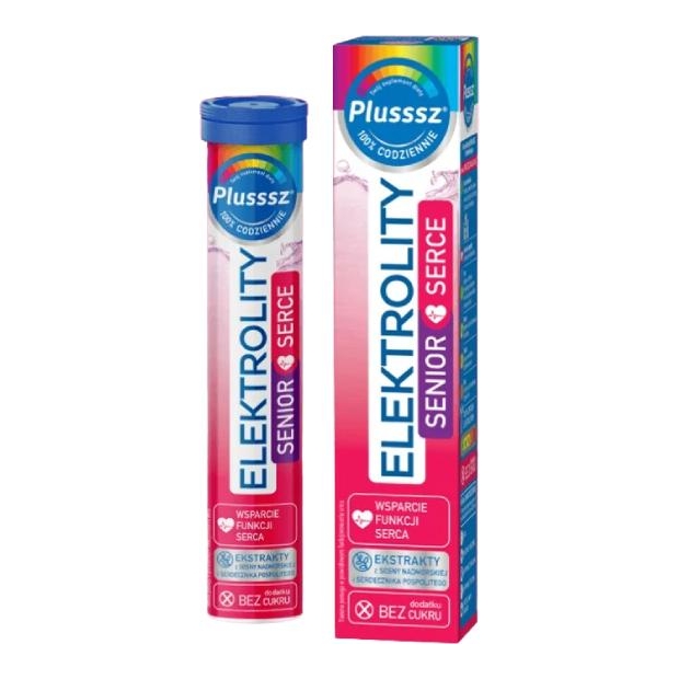 PLUSSSZ Elektrolity Senior Serce, 24 tabletki musujące | drogeria-zdrowie.com.pl
