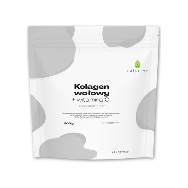 Kolagen wołowy z witaminą C naturove, 500 g | drogeria-zdrowie.com.pl