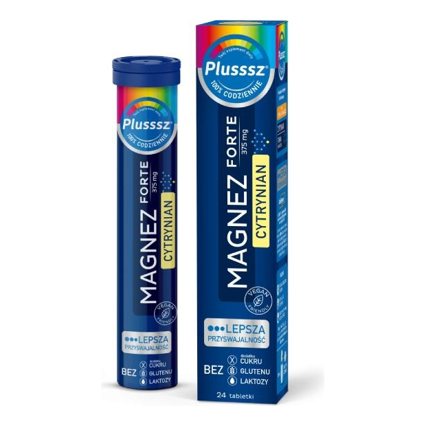 Plusssz Magnez Forte Cytrynian, 24 tabletki musujące | drogeria-zdrowie.com.pl