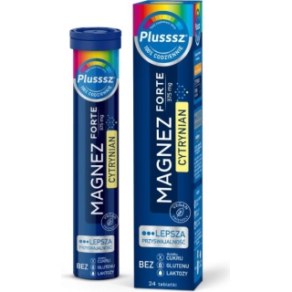 Plusssz Magnez Forte Cytrynian, 24 tabletki musujące