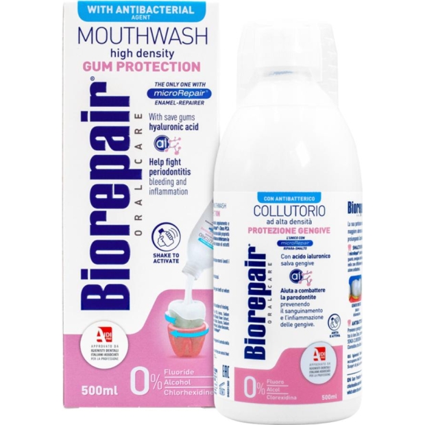 BIOREPAIR Ochrona Dziąseł Płyn do higieny jamy ustnej, 500 ml | drogeria-zdrowie.com.pl