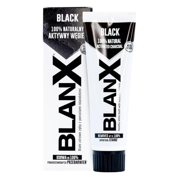 BLANX Black pasta do zębów wybielająca, 75 ml | drogeria-zdrowie.com.pl