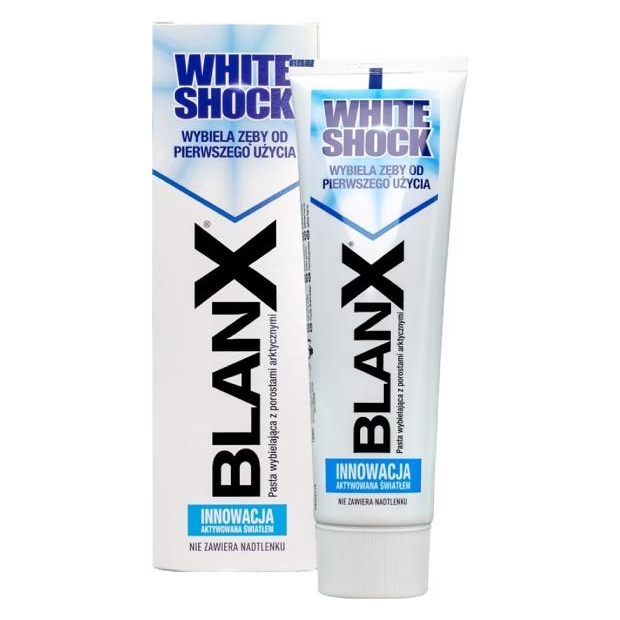 BLANX White Shock Pasta do mycia zębów natychmiastowa biel, 75 ml | drogeria-zdrowie.com.pl