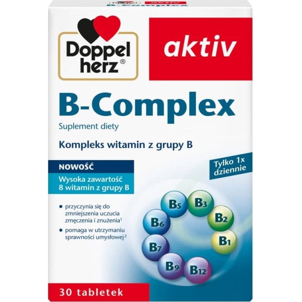 DOPPELHERZ AKTIV B-Complex, 30 tabletek | drogeria-zdrowie.com.pl