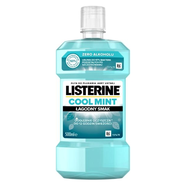 LISTERINE Cool Mint Płyn do płukania łagodny smak, 500 ml | drogeria-zdrowie.com.pl
