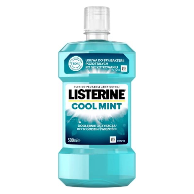 LISTERINE Cool Mint Płyn do płukania jamy ustnej, 500 ml | drogeria-zdrowie.com.pl