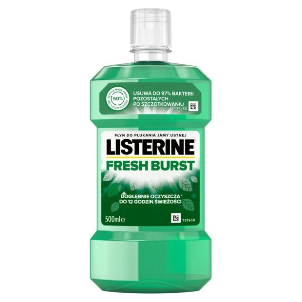 LISTERINE Fresh burst płyn do płukania jamy ustnej, 500 ml | drogeria-zdrowie.com.pl