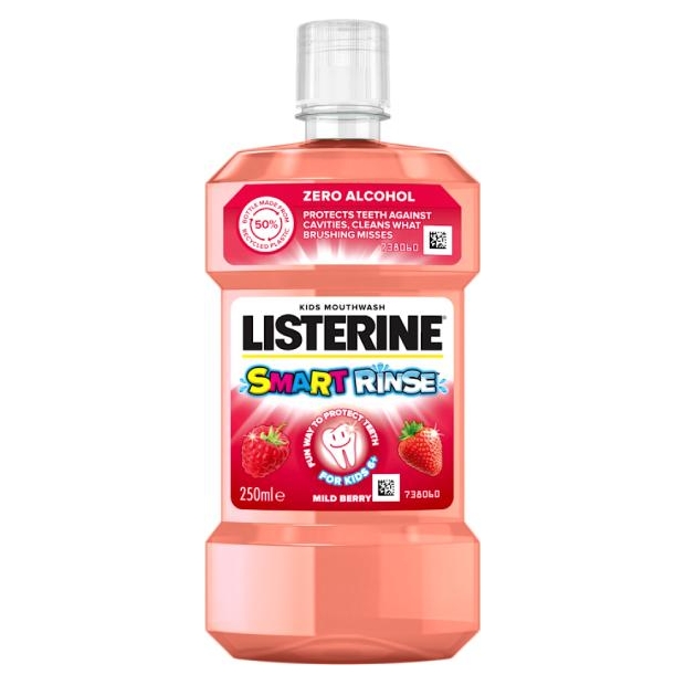 LISTERINE Smart Rinse Berry płyn do płukania jamy ustnej dla dzieci, 500 ml | drogeria-zdrowie.com.pl