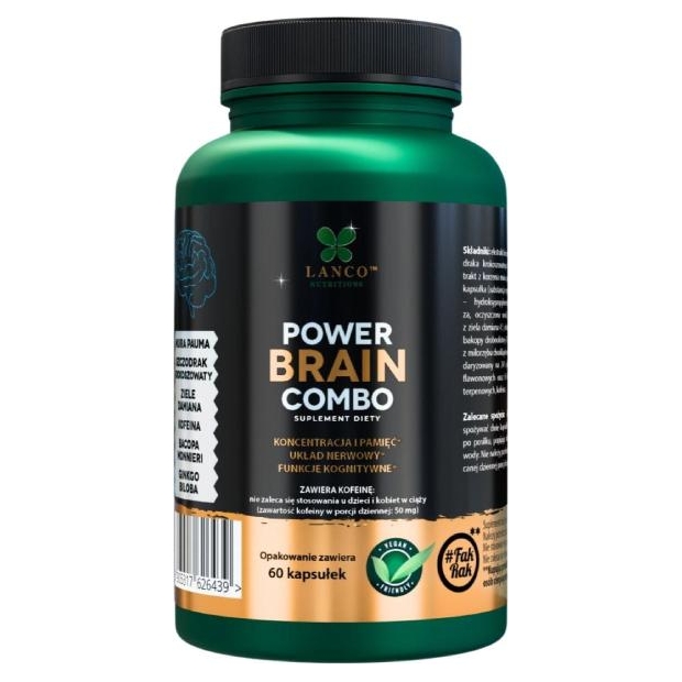 LANCO NUTRITIONS POWER Brain Combo, 60 kapsułek | drogeria-zdrowie.com.pl