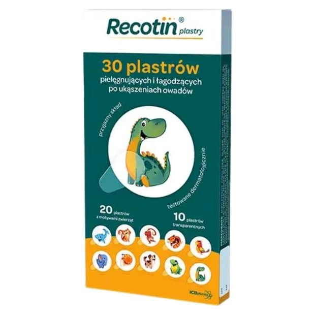 Recotin Plastry po ukąszeniach owadów łagodzące 30 plastrów | drogeria-zdrowie.com.pl