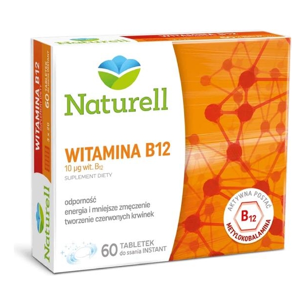 Naturell Witamina B12 60 tabl. do ssania | drogeria-zdrowie.com.pl