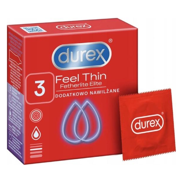DUREX Fetherlite Elit prezerwatywy ultracienkie 3szt. | drogeria-zdrowie.com.pl