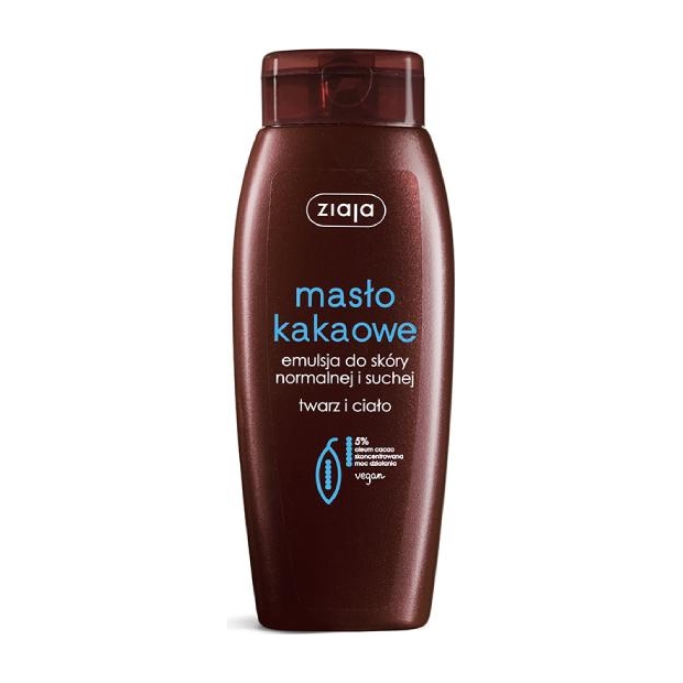 ZIAJA Masło Kakaowe emulsja do twarzy i ciała skóra normalna, 200ml | drogeria-zdrowie.com.pl