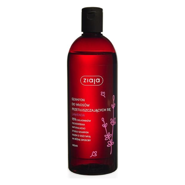 ZIAJA LAWENDOWY Szampon do mycia włosów przetłuszczających się, 500ml | drogeria-zdrowie.com.pl
