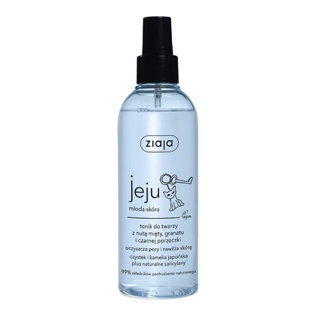 ZIAJA Jeju Młoda skóra tonik do twarzy z nutą mięty i granatu, 200ml | drogeria-zdrowie.com.pl
