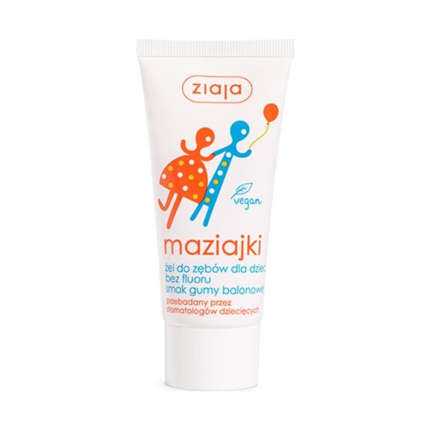 ZIAJA MAZIAJKI Żel do zębów dla dzieci guma balonowa, 50ml | drogeria-zdrowie.com.pl