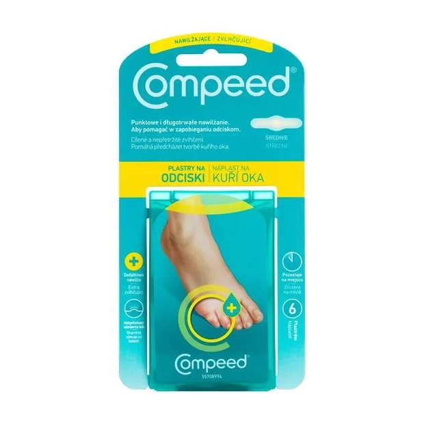 COMPEED Plastry nawilżające na odciski średnie, 6 sztuk | drogeria-zdrowie.com.pl