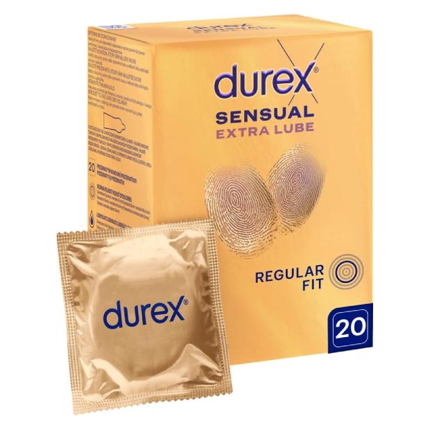 DUREX Sensual Extra Lube prezerwatywy, 20 sztuk | drogeria-zdrowie.com.pl