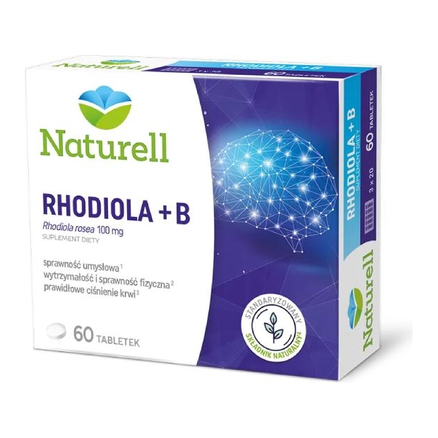 NATURELL Rhodiola + B, 60 tabletek