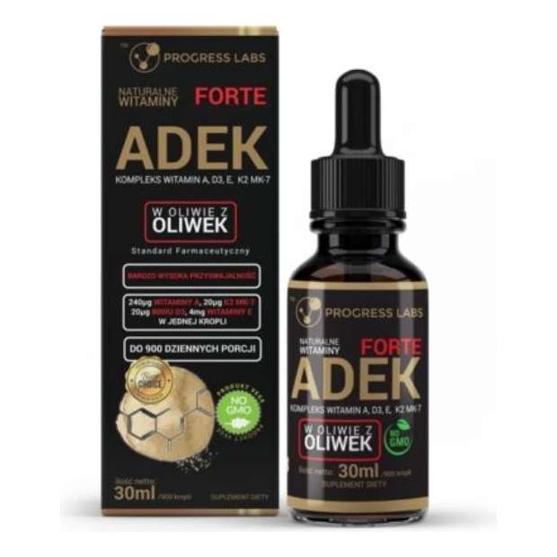 PROGRESS LABS Naturalne Witaminy ADEK Forte krople, 30ml