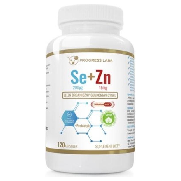PROGRESS LABS Selen organiczny + cynk, 120 kapsułek